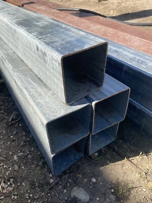 4-дюймовая квадратная металлическая трубка 11 калибра 12 дюймов длиной (1 фут) из оцинкованной стали 4 дюйма x 4 дюйма - Изображение 1 из 3