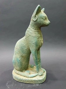 Antigua Diosa Bastet de protección y buena suerte con hermoso toque de bronce - Imagen 1 de 7