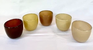 Pottery Barn Neutral Modern Glass Votive Candleholder Set of 5 - Picture 1 of 5