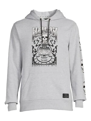 SUDADERA CON CAPUCHA GRÁFICA TONY HAWK CALAVERAS Y SKATEBOARDING TALLAS GRANDES Foto 1 de 4