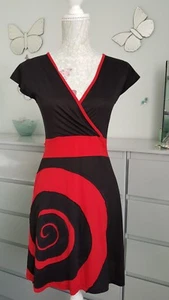 Black Red Dress Retro style Innocent 10 worn once ex con - Picture 1 of 3