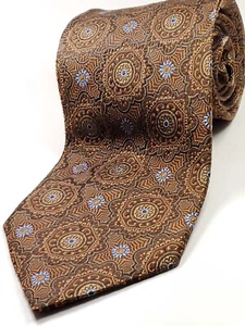 JOS A BANK Handmade 100% Silk Tie Men's 61" Long Brown Orange Blue Necktie NEW - Picture 1 of 3