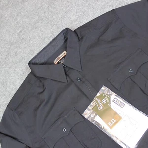 5.11 Tactical Button Down Shirt Men's 3XL Tall Black Teflon Polyester Wool - Picture 1 of 15