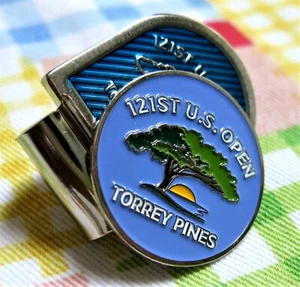 2021 US OPEN at TOREY PINES, BLUE, BALL MARKER with a MAGNETIC US OPEN HAT CLIP - Picture 1 of 3