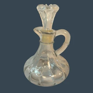 Anchor Hocking Glass Oil Vinegar Cruet Cut Glass Stopper Clear Elegant Farmhouse - Picture 1 of 10
