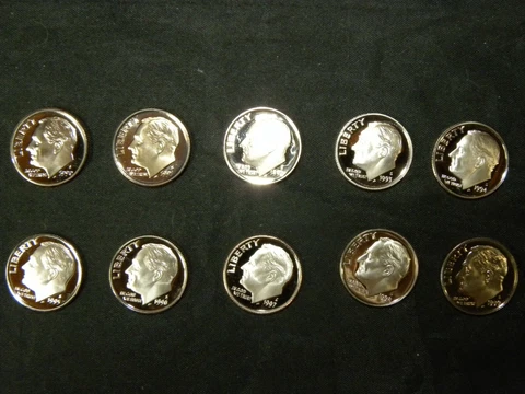 1990-1999 S Proof Roosevelt Dime Clad Decade Run Cover