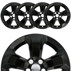 4 fits Jeep Compass Latitude 2018-2021 Black 17" Wheel Skins Hub Caps Rim Covers - Picture 1 of 10