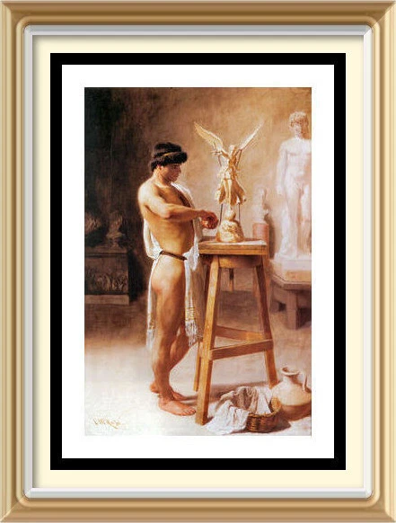 Christian Meyer Ross Print IN SCULPTORS STUDIO Homosexual Gay Men Interest Queer - Image 1 of 1