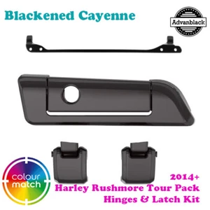 Blackened Cayenne Tour Pack Hinges Latch Kit for 14+ Harley Street FLHX - Picture 1 of 8