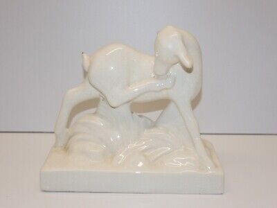 *jolie Statuette Sujet Ceramique Craquelee Agneau Art Deco Collection Vitrine  D • 30€
