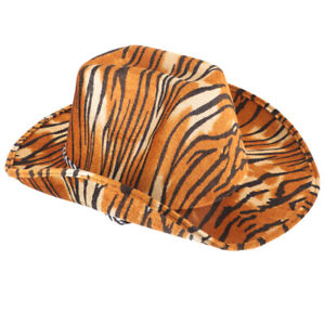 Tiger Print Cowgirl Hat Hats Summer Cowboy Universal