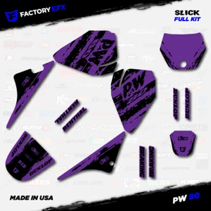 Black & Purple Slick Racing Graphics kit fits Yamaha PW80 PW 80 All Years Custom - Bild 1 von 2