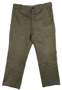 VINTAGE FRENCH 1940s Le Tres Souple Pants Moleskin Lined Pique Whipcord 35-36" - Picture 1 of 24
