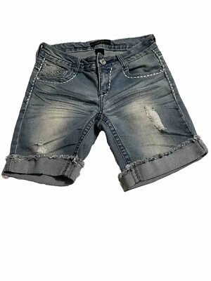 Southpole 牛仔短裤青少年尺寸 3 Distressed 设计师口袋水钻 — 第 1/4 张图片