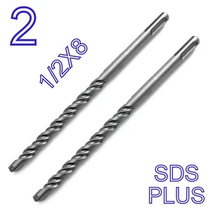 2 pc Set of SDS PLUS 1/2" diameter 8" long Carbide tip Hammer drill bit sct-888 - Picture 1 of 12