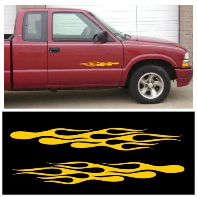 Kit de decalque PEQUENA CHAMA para hot rod clássico muscle carro de corrida de rua amarelo escuro - Imagem 1 de 2