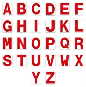 Red Hi Viz ALPHABET Quality Letters Self Adhesive Sticker PERMANENT A-Z 3" UK - Picture 1 of 3