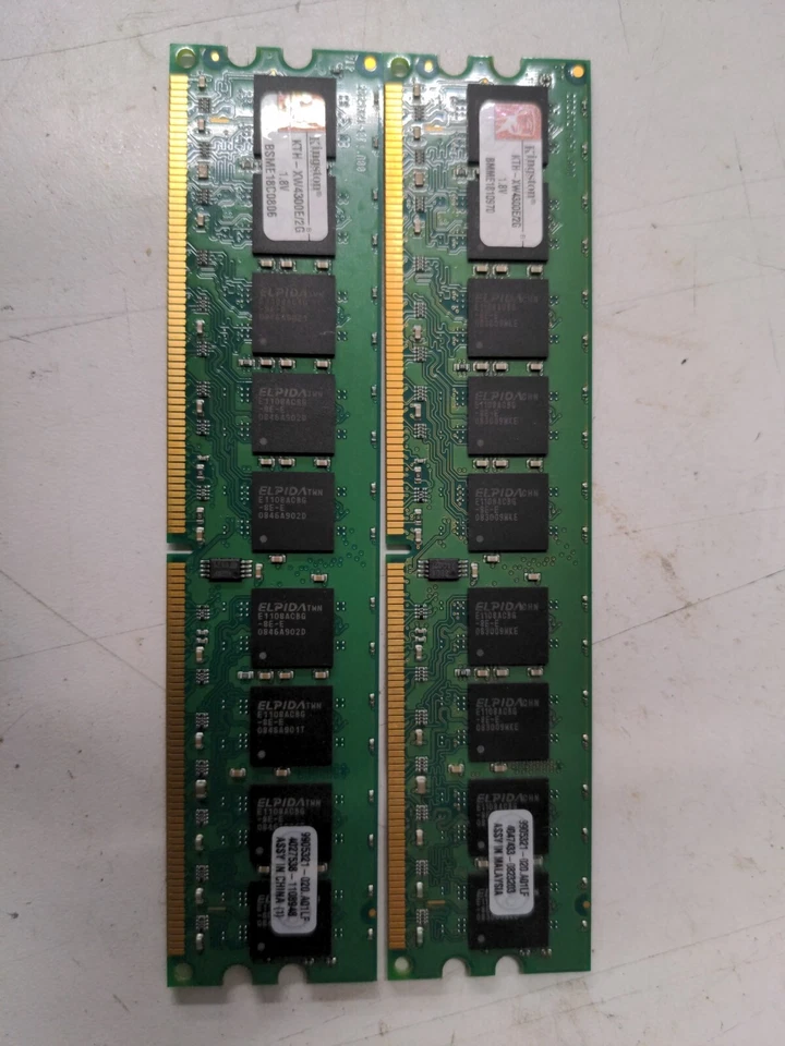 4GB Kit (2x2GB) Kingston  PC2-5300 DDR2 ECC Server RAM 1.8v - KTH-XW4300E/2G - Image 1 of 1