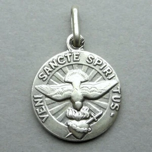 Colgante religioso francés. Veni Sancte Spiritus. Espíritu Santo. Medalla del Sagrado Corazón - Imagen 1 de 4