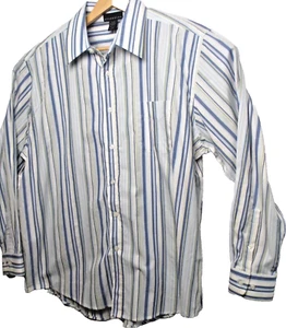 Attention Men's NEW W/TAGS XL Long Sleeve Button Down Casual Shirt Blue & White - Picture 1 of 12