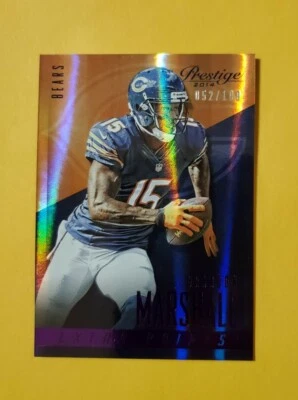 2014 Panini Prestige Extra Points Purple /100 Brandon Marshall #127 - Image 1 of 4