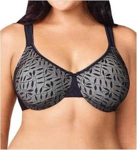 Olga Womens Sheer Leaves Minimizer Bra Style-35519 Black/Gray 36D NWOT - Picture 1 of 2
