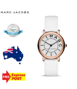 NEW MARC JACOBS ROXY MJ1561 ROSE GOLD/WHITE/LEATHER WOMENS QUARTZ WATCH - Picture 1 of 6