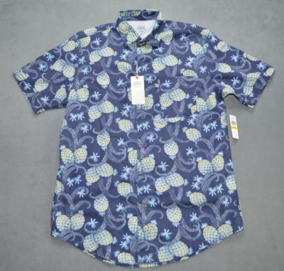 Izod Saltwater Performance 男式 M 通风夏威夷钓鱼纽扣衬衫新品 — 第 1/4 张图片