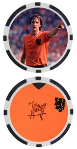 JOHAN CRUYFF - FÚTBOL LEGEND - SOCCER LEGEND - POKER CHIP - ***SIGNED*** - Picture 1 of 2