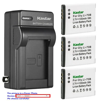 Kastar Battery AC Wall Charger for Olympus Li-70B Olympus FE-5040 VG-120 Camera
