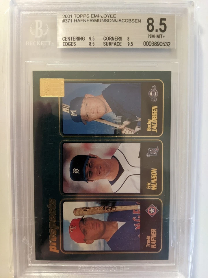 2001 Topps Empolyee Travis Hafner Eric Munson Jacobsen Rookie RC BGS 8.5 - Image 1 of 1