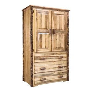 Montana Woodworks Glacier Country Wood Wardrobe Armoires in Brown - Picture 1 of 5