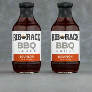 2 FLASCHEN Rib Rack Southern Bourbon BBQ Sauce 19 Unzen Barbecue Schweinefleisch Rindfleisch - Bild 1 von 3
