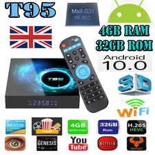 T95 Max Smart Tv Box 4GB+32GB (FULLY INSTALLED) Android 10.0 4K UHD WIFI NEW