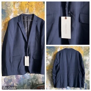 MENS BLAZER SIZE L DESIGNER CASUAL FRIDAY BLUE CHECK VGC USED ON BRITISH FILM - Picture 1 of 5
