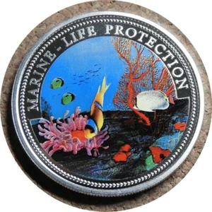 elf Palau 5 Dollars 1994 Silver Proof Neptune Clownfish Anemone w/Case - Picture 1 of 3