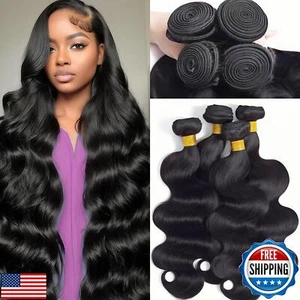 12A Human Hair Bundles 14 16 18 20 Inch Body Wave Bundles Human Hair 100% Unp - Picture 1 of 5
