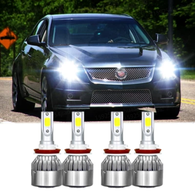 For Cadillac CTS 2008-2014 - 6000K 4pc LED Headlight High & Low Beam Bulbs Combo - Image 1 of 4