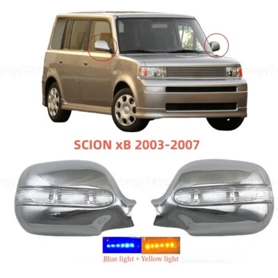 铬制汽车装饰侧门镜罩带 LED 灯适用于 SCION xB 2003 - 2007 — 第 1/2 张图片