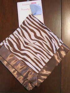 New NWT Vitamins Baby Pink Brown Zebra Print Blankie Lovey Security Blanket - Picture 1 of 1