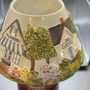 Yankee Candle Our Town Shade Topper Large Jar School Church Flag Flower Library - Picture 1 of 14