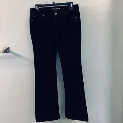 Calça Ann Taylor Denim Moderna Boot Cut Veludo Preta Feminina Tamanho 4 - Imagem 1 de 4