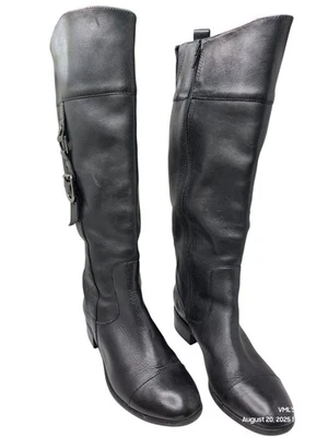 Botas Nurture Archer para mujer negras de cuero suave con cremallera lateral sobre la pantorrilla Foto 1 de 4