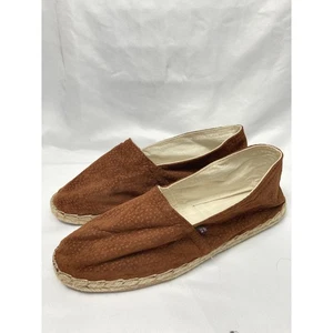 Darc Cuir Damen-Espadrille-Flats Leder braun Slipper geflochtene Jute-Sohle 9,5-10 - Bild 1 von 8