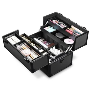 BYOOTIQUE Tragbar Aluminium Make-up Zug Koffer Box Kosmetik Reise Organizer Geschenk - Bild 1 von 12