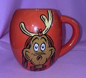 Tasse ovale en céramique Dr. Seuss The Grinch Max The Dog Holiday 20 oz 2014 rouge orange - Photo 1/3
