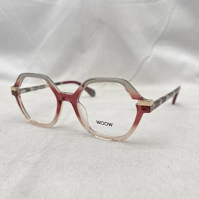 Woow Womens May Day 1 Geometric Pentagon Demo Lens Eyeglasses Burgundy Multi - Image 1 of 4