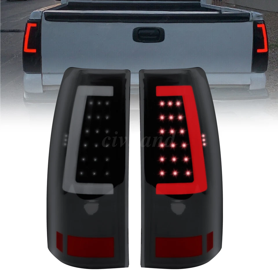 For 2003-2006 Chevy Silverado GMC Sierra 1500 2500HD 3500 Smoke LED Tail Lights Foto 1 de 4