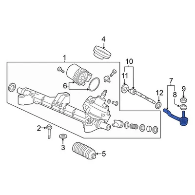 For Acura TLX 2015-2020 Acura 53540T2AA01 Right Outer Steering Tie Rod End Foto 1 de 4