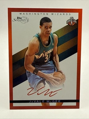 2008-09 Topps Signature Red Foil Facsimile /869 JaVale McGee #TS-JM Rookie RC - Image 1 of 2